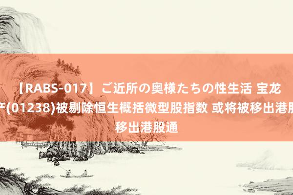 【RABS-017】ご近所の奥様たちの性生活 宝龙地产(01238)被剔除恒生概括微型股指数 或将被移出港股通