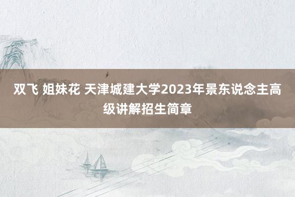 双飞 姐妹花 天津城建大学2023年景东说念主高级讲解招生简章