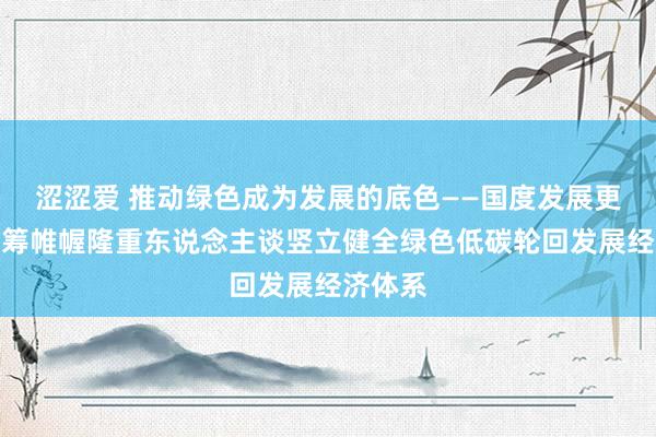 涩涩爱 推动绿色成为发展的底色——国度发展更动委运筹帷幄隆重东说念主谈竖立健全绿色低碳轮回发展经济体系