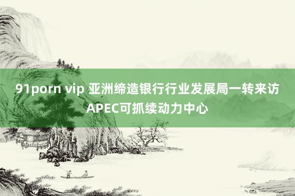 91porn vip 亚洲缔造银行行业发展局一转来访APEC可抓续动力中心